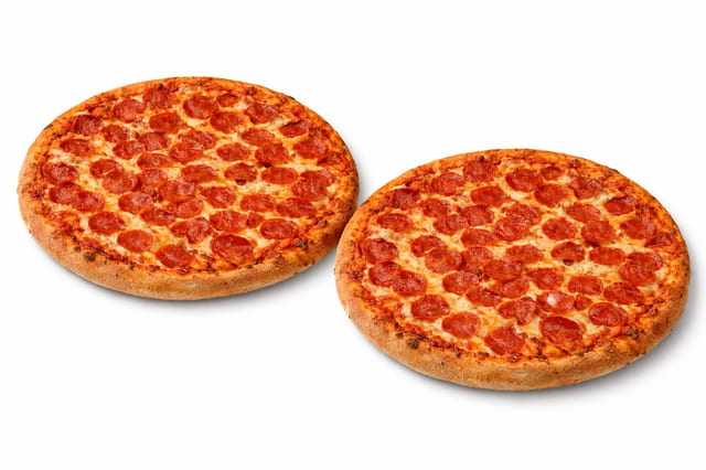 Two Large One Topping Pizza-.