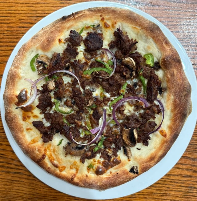 Philly Steak Gluten Free Pizza.