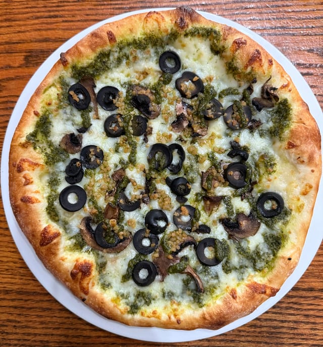 Pesto Special Gluten Free Pizza.